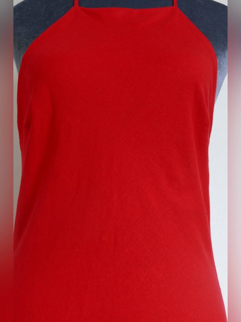 MNG Mango Red Linen Blend Halter Maxi Dress Women’s Medium Boho Summer - Picture 5 of 6